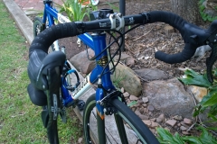 From the front, Prima 199 bars, Deda Newton stem.